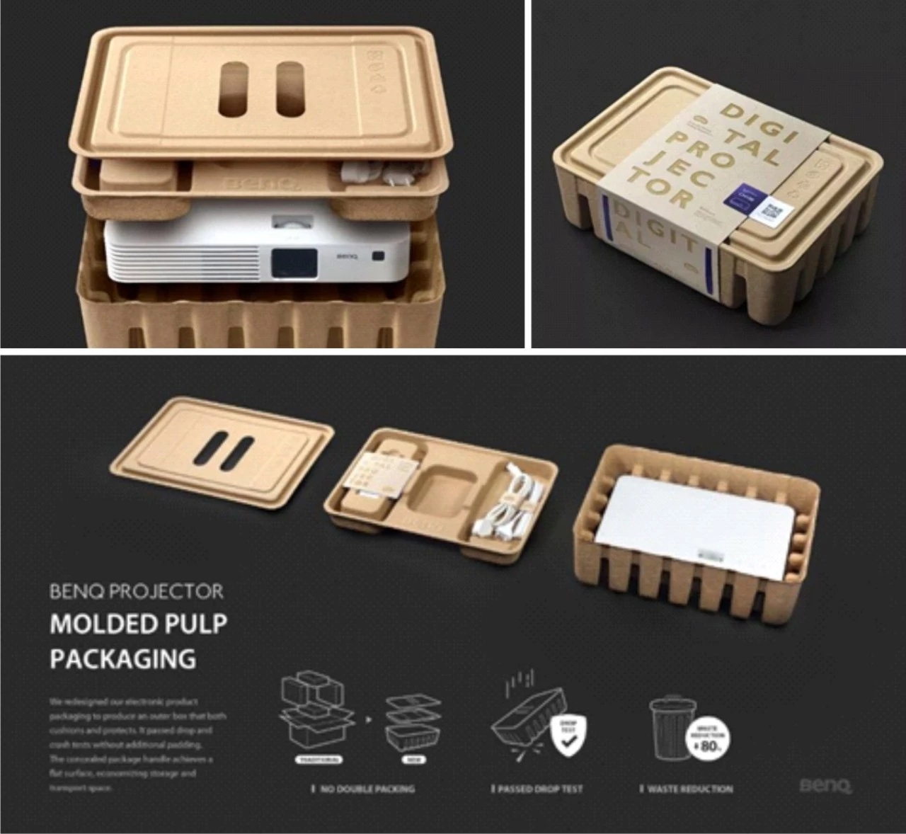 一种多功能集成式纸浆模塑产品